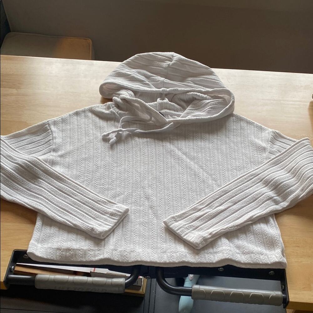 Cozy White Knit Hoodie